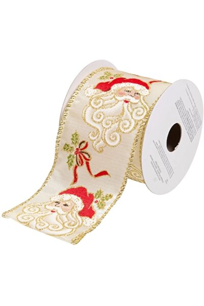 offlimits Panglică decorativă cu imprimeu Moș Crăciun, Decorcasa, 64 mm x 5 m