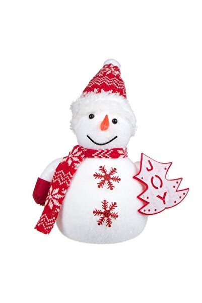 SHOPIENS Figurină decorativă de Crăciun - Om de zăpadă, Spumă, Alb, 20x23 cm,...