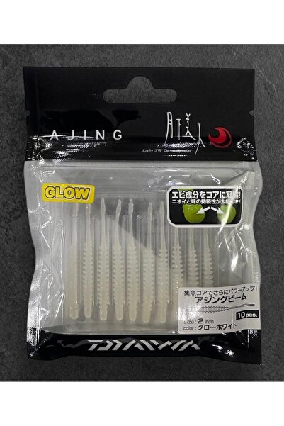 daiwa Gekkabijin Ajing Beam 2.0 5cm Lrf Silikon Yem 10 Adet Glow Wihte