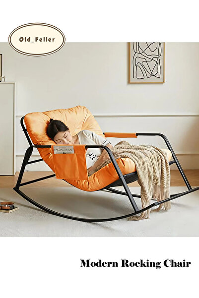 Old_Feller كرسي استرخاء هزاز مزدوج مع مساحة تخزين ووسادة - كرسي استرخاء داخلي/خارجي للفناء/الحديقة