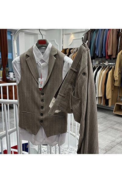 ayakuydur Erkek Kahverengi Yelek ve Pantolon Takımı