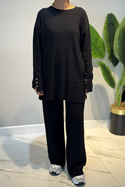 Lale Butik Basic Knitwear Set 36211 Black