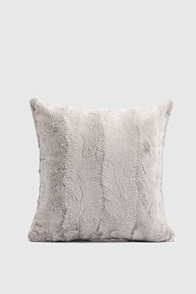 Go Veform Rabbit Fur Plush Throw Pillow Gray