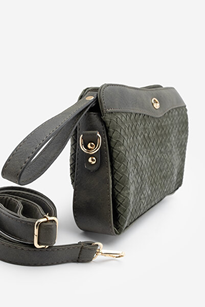 Marjin Women's Clutch Crossbody Bag with Zippered Inner Pocket, Hand and Shoulder Bag, Faris Khaki