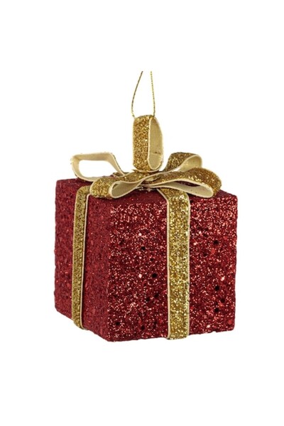 SHOPIENS Χριστουγεννιάτικο Στολίδι Δέντρου, Αφρός, Κόκκινο Γκλίτερ, 6cm - MYO...