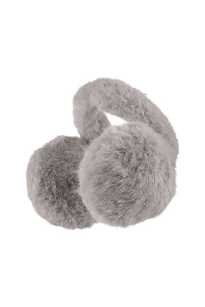 Nordbron Women's Grey Fur Textured Soft Earmuff Durable Folding Comfortable Daily Fluff