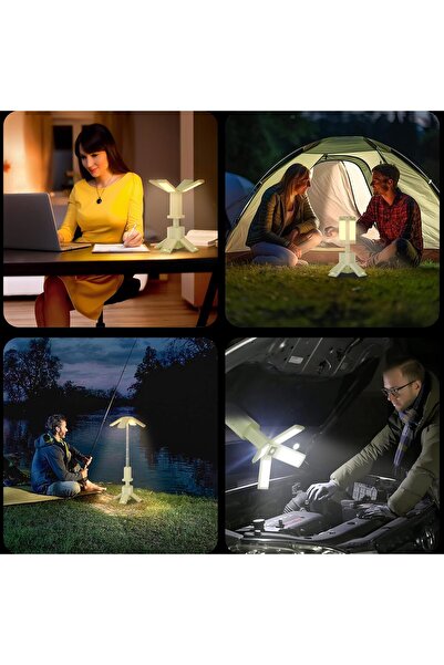 Generic Rechargeable LED Telescopic Camping Lantern – 14000mAh, Flashlight, 4 Panels