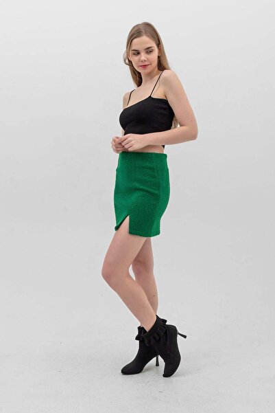 Swass Boucle Mini Skirt Green