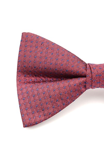 6AM Ceremony Burgundy bow tie with blue square print