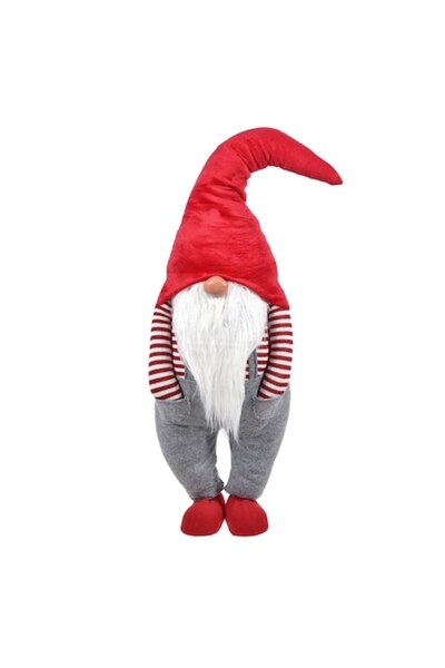 SHOPIENS Figurină decorativă de Crăciun, gnom, pălărie roșie, pulover cu dung...