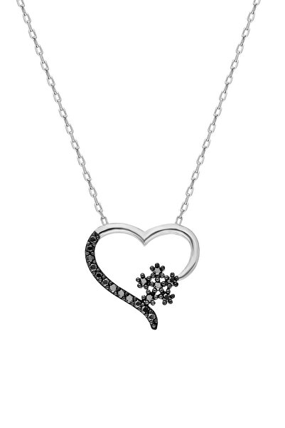 Chavin Kalp Kartanesi Kar Tanesi Zirkon Taşlı Gümüş Kolye ct34by