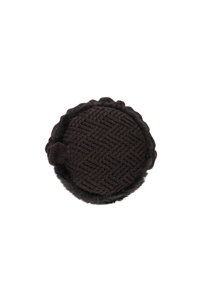 Nordbron Black Women's Textured Casual Headband with Knit Detail, Warm, Foldable Design, Stylish Knit