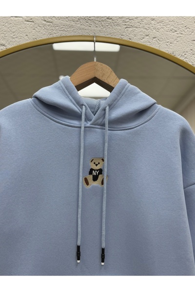 BENAHOLL Deloria Teddy Bear με τύπωμα 3 Κουκούλα με κορδόνια CI8987 Μπλε