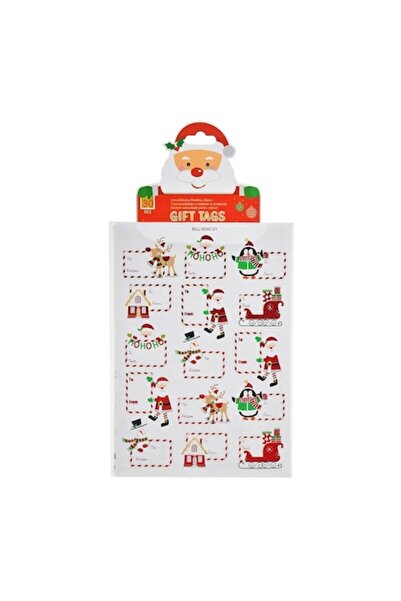 SHOPIENS Set etichete cadou de Crăciun cu figurine din folie, 30 de piese, mu...