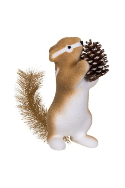 SHOPIENS Figurină decorativă de Crăciun în formă de veveriță, maro, 30 cm, co...