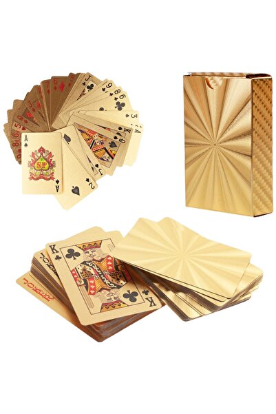 ZakupyTV Gilded Plastic Playing Card Set for Kids - Durable and Distinctive Gold Deck with Large