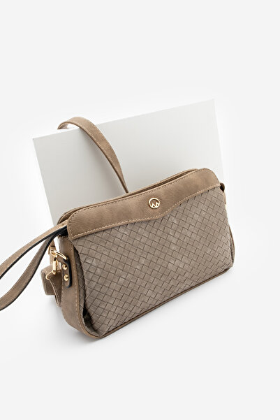 Marjin Women's Clutch Crossbody Bag with Zippered Inner Pocket, Hand and Shoulder Bag, Faris Mink