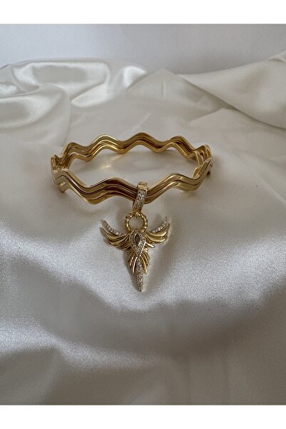 Çelik Charmlı Ajda Zikzak Bilezik