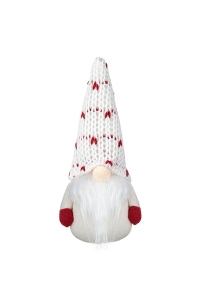 SHOPIENS Χριστουγεννιάτικο Διακοσμητικό Φιγούρα, Νάνος, 17εκ., Λευκό Κόκκινο,...