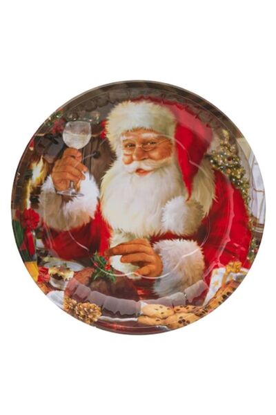 MYONNA IT & E- COMMERCE Χριστουγεννιάτικη Διακοσμητική Πιατέλα, Μεταλλική, Μο...