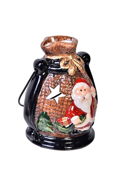 SHOPIENS Felinar Ceramic Craciun, Mos Craciun Cu Cadouri, 6x10cm, Multicolor,...