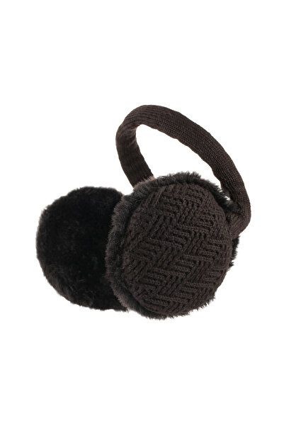 Nordbron Чорні жіночі щоденні навушники з плетеним дизайном, що зберігають тепло, складаються, стильні