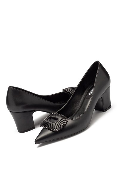 Dedos Women's Thick Heeled Buckle Evening Dress Shoes 5010