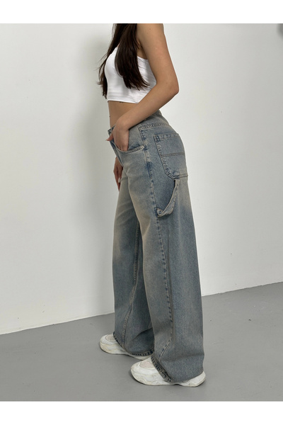 asfamoda Pantaloni de blugi pentru femei, verzi, cu cataramă Palaska, lavabil...