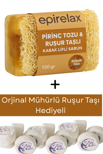 EpiRelax Pirinç Tozu Ruşur Taşı Sabunu – Cilt Aydınlatıcı, Peeling Etkili, Do...