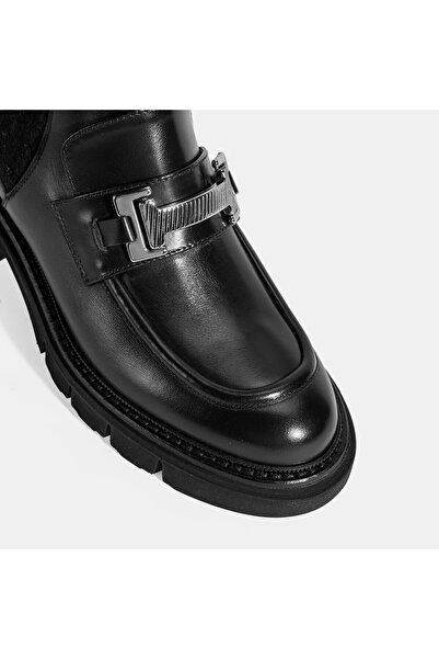 Desa Luca Grossi Kadın Siyah Toka Detaylı Deri Chelsea Bot