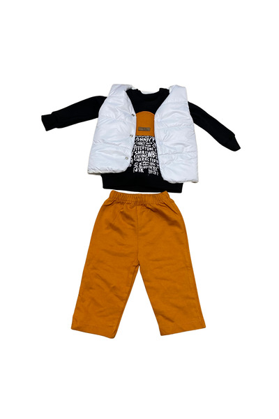 OEM 3-κομμάτι κοστούμι για αγόρια με λευκό καπιτονέ γιλέκο