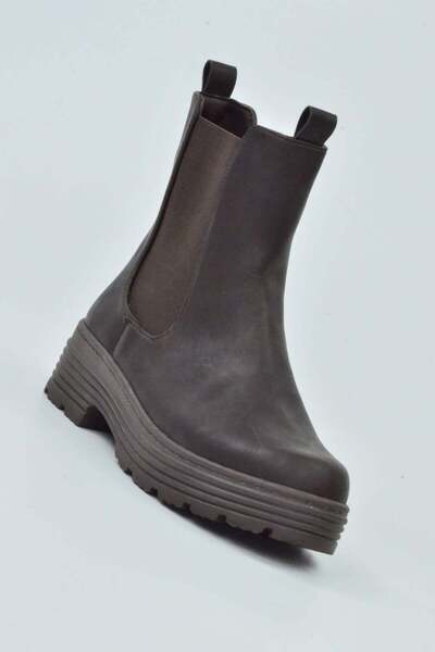 Uzunlu Γυναικείες μπότες Goldstep Greyzer Δερμάτινες ελαστικές κοντές σόλες