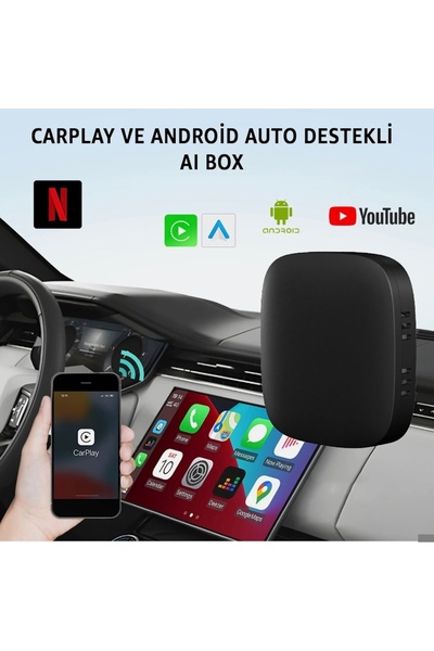 S Spiface Kablosuz Carplay & Android Auto Akıllı Multimedya Kutusu – Android Tabanlı 2 GB Ram + 32 GB