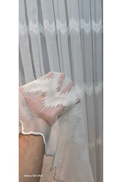 TREND Tül perde zikzak desenli sık pile [1X3] TT zeminli