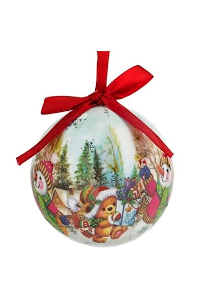 ANTBRO Glob de Crăciun cu imaginea unui om de zăpadă și a unui ursuleț de plu...