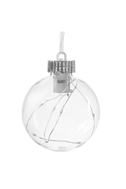 ANTBRO Ornament de Crăciun - glob transparent cu lumină LED, 8 cm