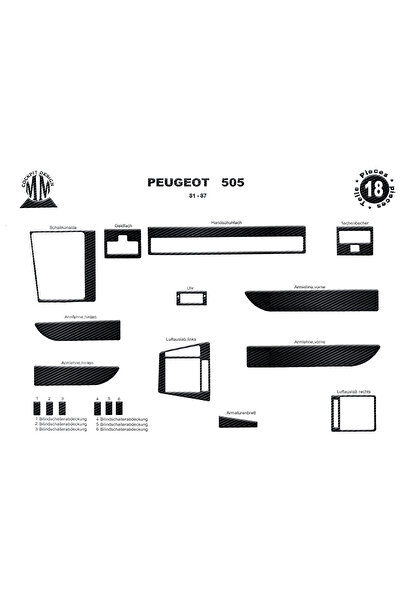 Marscockpitdesign غطاء كونسول وصندوق التروس لسيارة بيجو 505 موديلات 1981-1987...