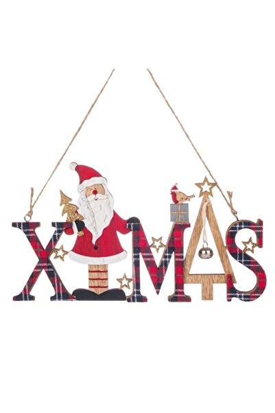 Lioness Pandantiv din lemn cu stele aurii și Moș Crăciun, Leoaică, 21 cm