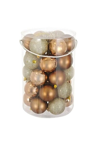 ANTBRO Σετ 30 χριστουγεννιάτικων στολιδιών Antbro®, μπρονζέ και μπεζ, ματ, γυ...