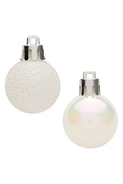 ANTBRO Σετ 20 λαμπερών λευκών ιριδίζοντων στολιδιών χριστουγεννιάτικου δέντρο...