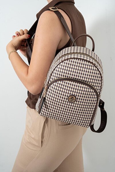 Silver Polo حقيبة ظهر نسائية باللون البني الأصفر - حقيبة ظهر نسائية SP1062