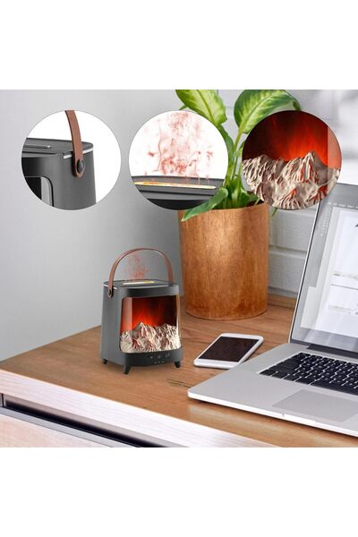 Generic Flame Oil Diffuser 7-Color Light Aromatherapy Diffuser with Timer, 200ml, Remote Control