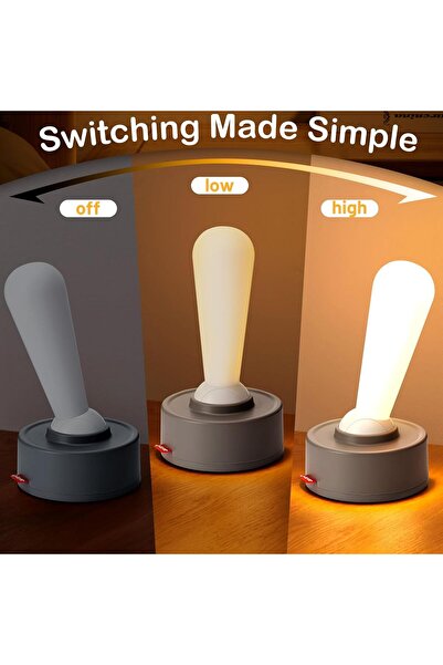 Generic Lever Light Rechargeable Night Light - Toggle Switch Stick Lamp, Portable Wall/Desktop LED