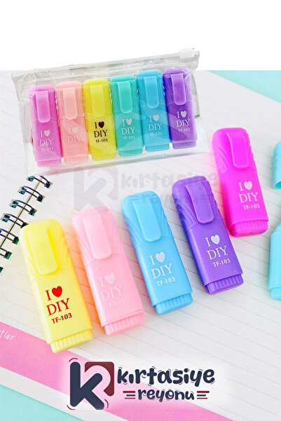 Venino ILOVEDIY 6 Renk Motto Fosforlu Kalem Seti