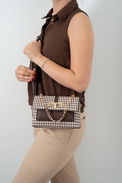 Silver Polo Kahve Sarı - Kahve SP1148 Kadın Çapraz Çanta
