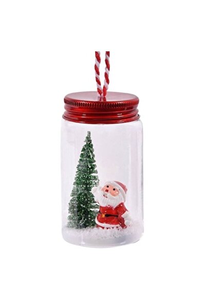 ANTBRO Ornament de Crăciun pentru brad - Borcan transparent cu capac metalic,...