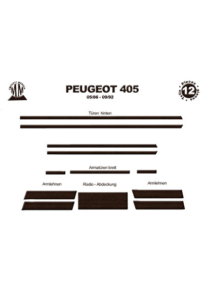 Marscockpitdesign غطاء كونسول وصندوق السيارة لبيجو 405 موديلات 1986-1992، 12 ...