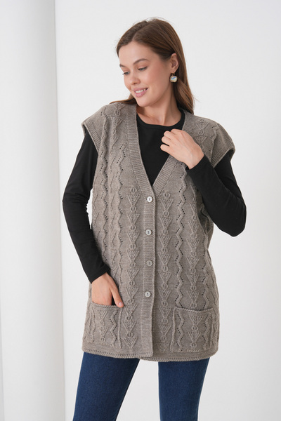 New Lamierra Mother Women's Knitwear Plus Size Wool Vest