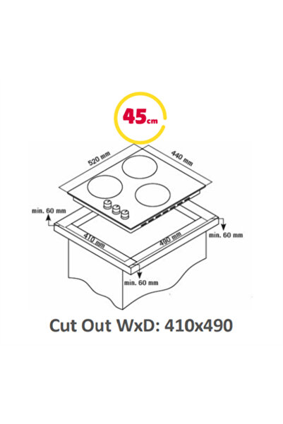 Other Simfer | H4.030.DECSP | Hob | Vitroceramic | Number of burners/cooking zones 3 | Touch | Black