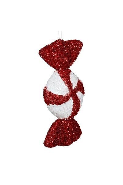 ANTBRO Ornament de Crăciun pentru brad - bomboane din spumă roșie/albă cu bet...